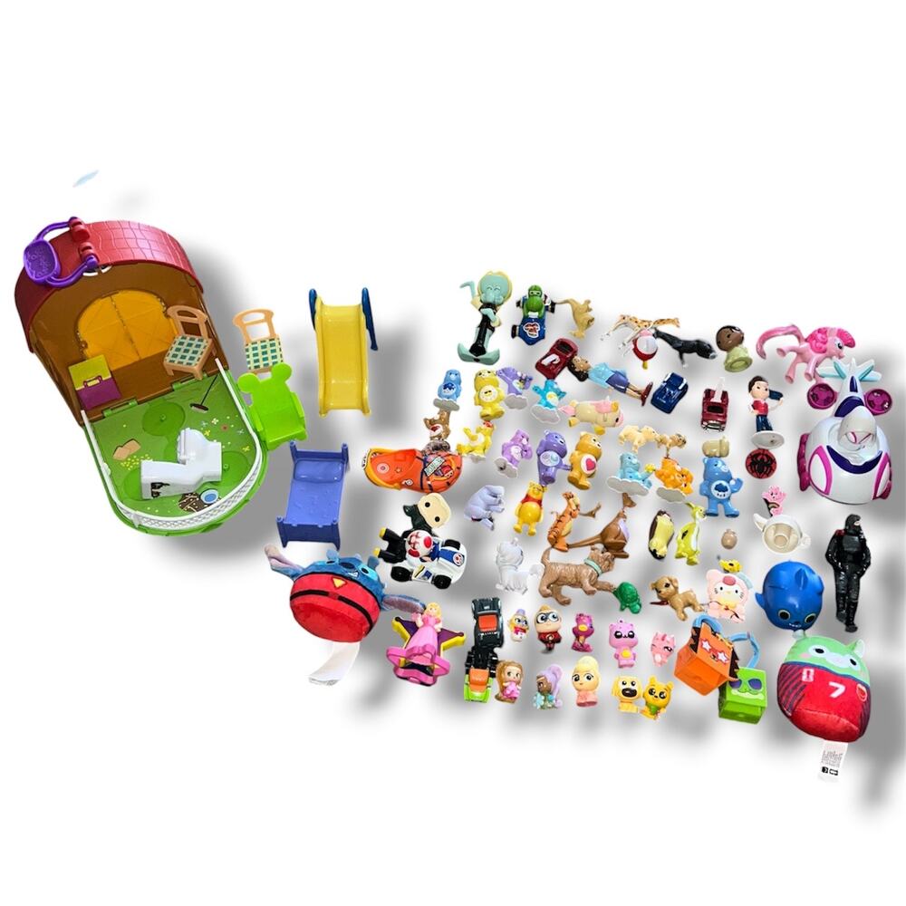 Huge Mixed Toy Lot - Peppa Pig Playset, Care Bears, Disney, Plush & More!
